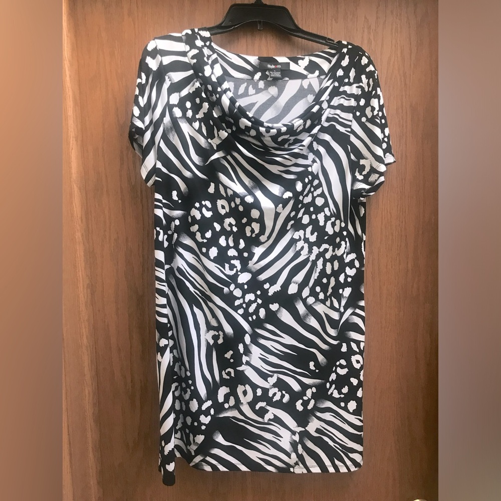 Style & Co Black & White Women’s Tunic Top - Picture 1 of 7